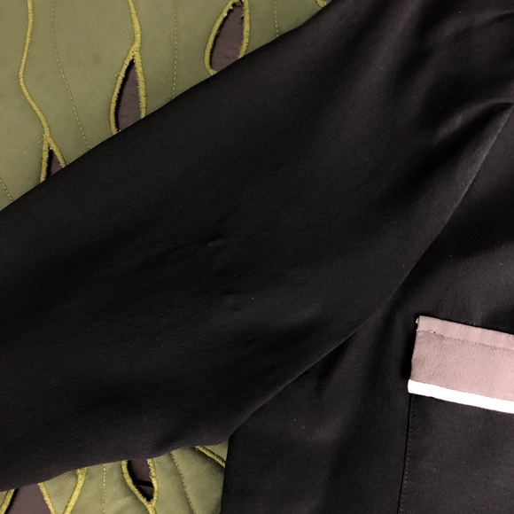 Joie Black Silk Margo Blouse with Grey Accents - Picture 7 of 12